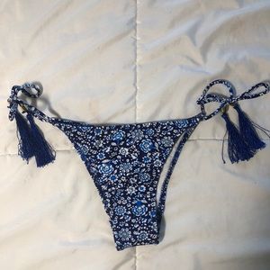Cheeky blue bathing suit bottoms